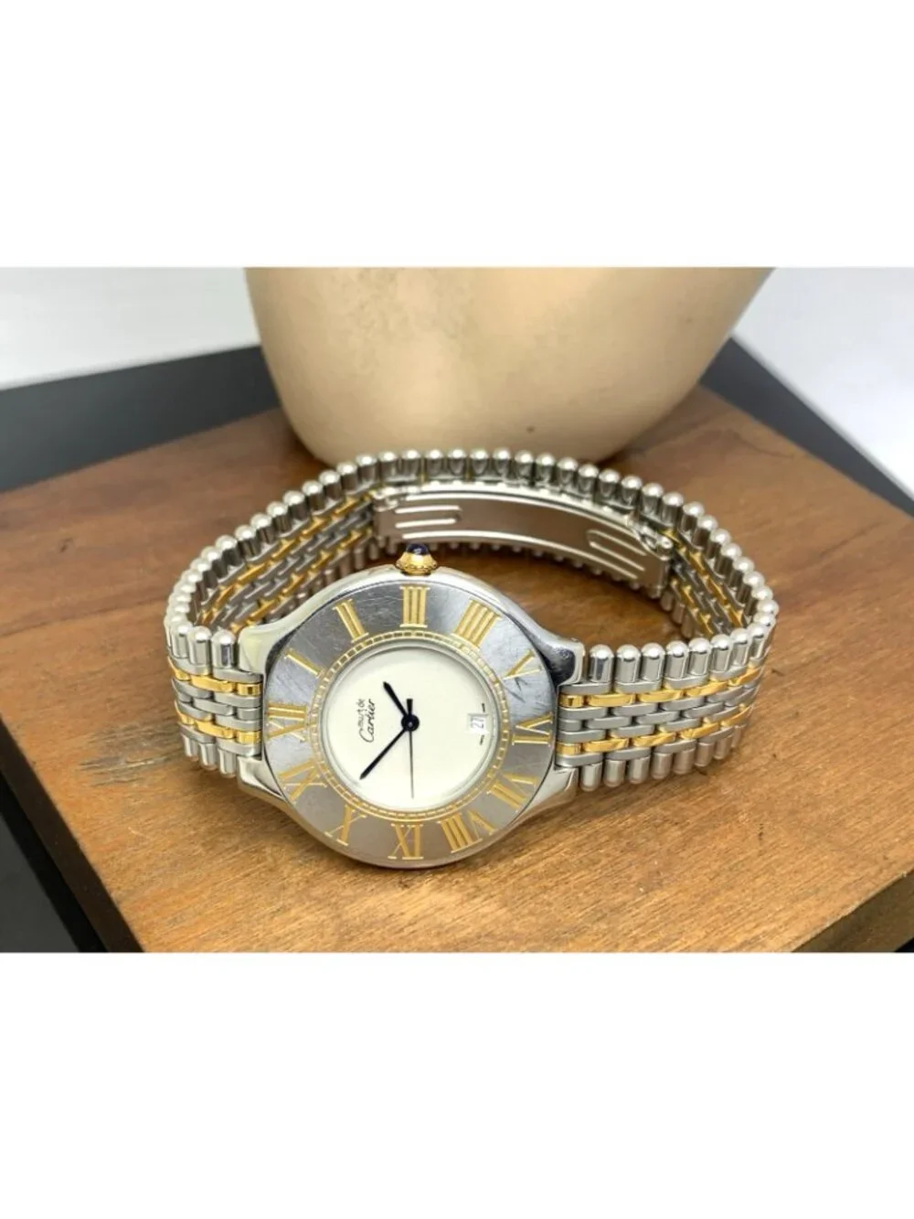 Cartier Must 21 XL Women's Watch W10052F4 Swiss Quartz Two Tone Steel 35mm